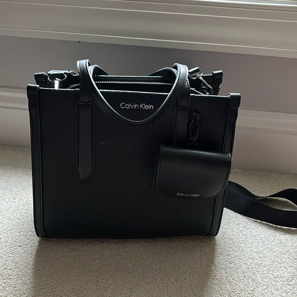 Calvin Klein black crossbody with coin purse
